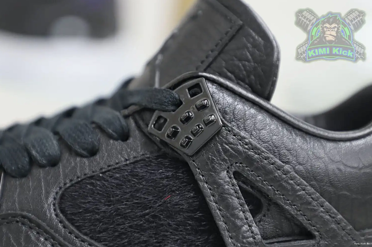 black Jordan Air ponyhair retro Kimikick Jordan 4 0811